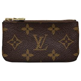Louis Vuitton-Monedero marrón Louis Vuitton Monogram Pochette Cles-Castaño