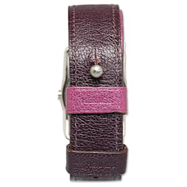 Hermès-Purple Hermes Quartz Steel Barneia Ronde Watch-Purple