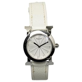 Hermès-Relógio Hermes prata quartzo aço inoxidável Heure H Ronde-Prata