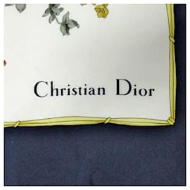 Dior-Lenços de seda estampados Dior brancos-Branco