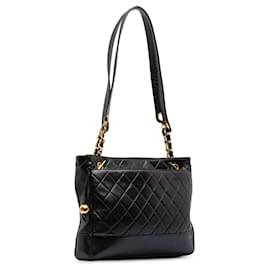 Chanel-Black Chanel Quilted CC Lambskin Shoulder Bag-Black