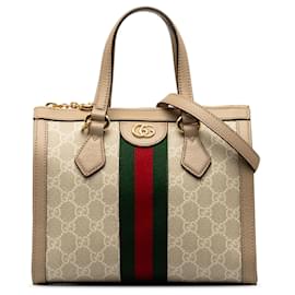 Gucci-Petit sac à main marron Gucci GG Supreme Ophidia-Marron