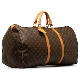 Louis Vuitton-Keepall marrón con monograma de Louis Vuitton 60 Bolsa de viaje-Castaño