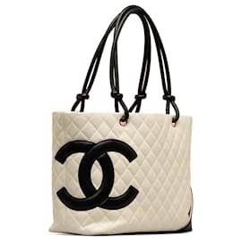 Chanel-Weiße Chanel große Cambon Ligne-Tasche-Weiß