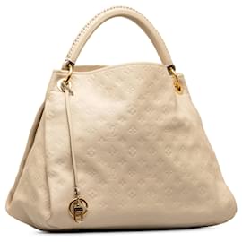 Louis Vuitton-Bolsa Louis Vuitton Monogram Empreinte Artsy MM Hobo bege-Bege