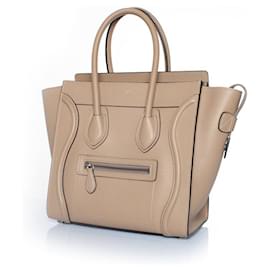 Céline-Celine, leather luggage tote in dune-Brown