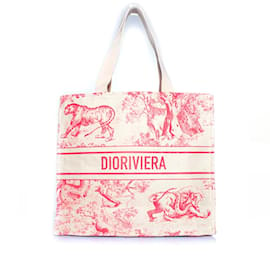 Christian Dior-DIOR, Dioriviera – Stroh-Tragetasche in Rosa-Pink,Andere