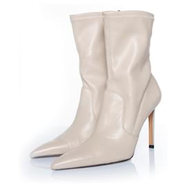 Iro-IRO, asper leather ankle boots in beige-Other