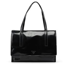 Prada-PRADA Bolsas couro envernizado preto reedição 1995-Preto