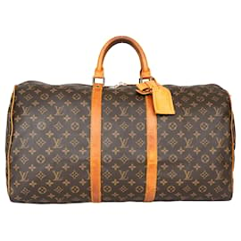 Louis Vuitton-Louis Vuitton Canvas Monograma Keepall 55-Marrom