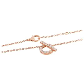 Hermès-Pendente Hermès Finesse con diamanti in 18k Rose Gold 0.46 ctw-Metallico