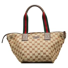 Gucci-GG Canvas Web Tote Bag  131228-Other
