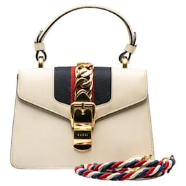 Gucci-Bolso Gucci Mini Sylvie con asa superior Bolso tote de cuero 470270 en buenas condiciones-Otro