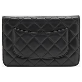 Chanel-Black lambskin 2014 wallet on chain-Black