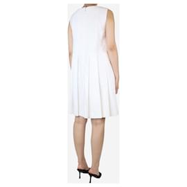 Thom Browne-Vestido midi plisado blanco sin mangas - talla UK 8-Blanco