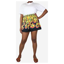 Prada-Shorts mit mehrfarbigem Flammen- und Bananenaufdruck – Größe UK 14-Mehrfarben