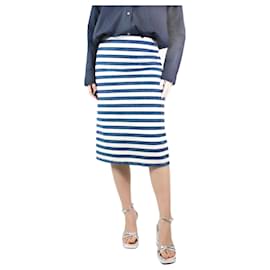 Prada-Blue and white denim striped skirt - size UK 8-Blue