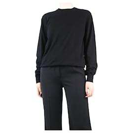 Prada-Pull en tricot léger à col rond noir - taille IT 46-Noir