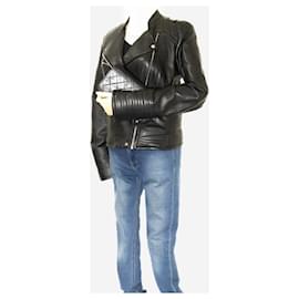 Chanel-VINTAGE NEGRO 2000 bolso de hombro de piel de cordero con solapa completa-Negro
