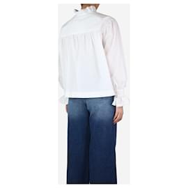 Autre Marque-Camicia bianca a collo alto con volant - taglia S-Bianco