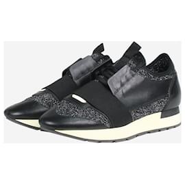 Balenciaga-Chaussures de course en tricot noir à paillettes - taille EU 37-Noir