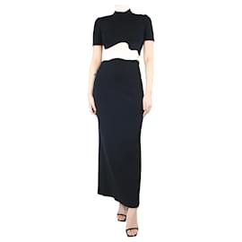 Autre Marque-Black cropped top and maxi skirt set - size M-Black