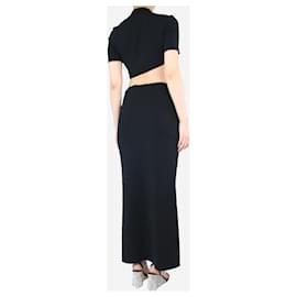 Autre Marque-Black cropped top and maxi skirt set - size M-Black