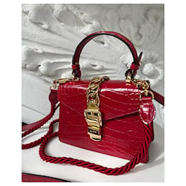 Gucci-limited edition Pre-fall 2019 Sylvie chain top handle genuine crocodile-Red