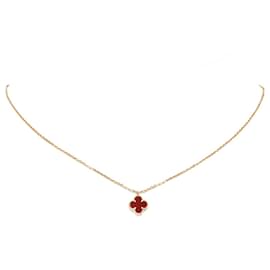 Autre Marque-Van Cleef und Arpels – Halskette mit süßem Alhambra-Anhänger aus Gold-Golden