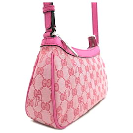Gucci-Mini borsa a mezzaluna in tela GG-P rosa x Palace Gucci-Rosa
