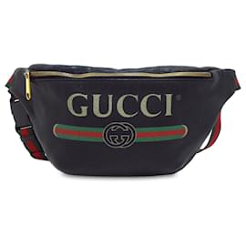 Gucci-Riñonera negra con logotipo de Gucci-Negro