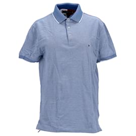 Tommy Hilfiger-Mens Oxford Tipped Polo-Blue,Light blue