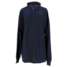 Tommy Hilfiger Polo da uomo a maniche lunghe Big Tall Blu navy