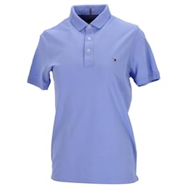 Tommy Hilfiger-Camisa polo masculina de algodão slim fit-Azul,Azul claro