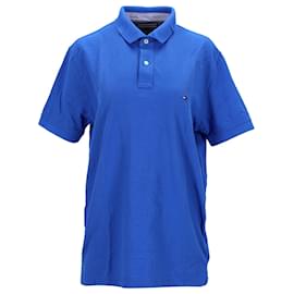 Tommy Hilfiger-Mens Pure Cotton Polo Shirt-Blue