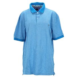 Tommy Hilfiger Polo da uomo con colletto con stampa tropicale Blu Blu chiaro
