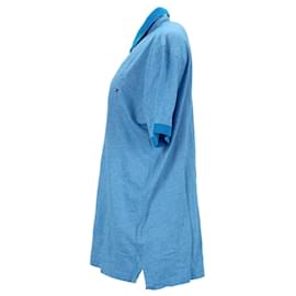 Tommy Hilfiger-Camisa polo masculina com estampa tropical-Azul,Azul claro