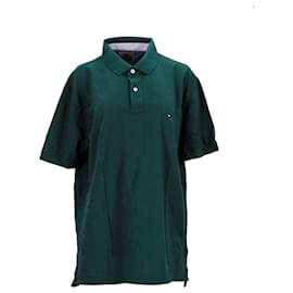 Tommy Hilfiger-Camisa polo masculina de algodão puro-Verde