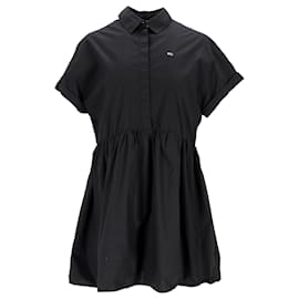 Tommy Hilfiger-Tommy Hilfiger Robe chemise à manches courtes en coton biologique pour femme en coton noir-Noir