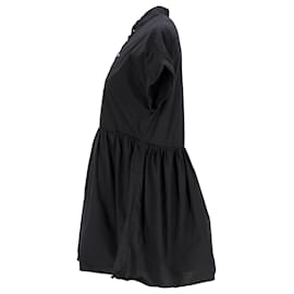 Tommy Hilfiger-Tommy Hilfiger Womens Organic Cotton Short Sleeve Shirt Dress in Black Cotton-Black