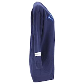 Tommy Hilfiger-Vestido feminino com moletom com logotipo Tommy Hilfiger em algodão azul-Azul