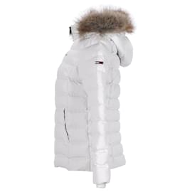 Tommy Hilfiger-Womens Faux Fur Trimmed Down Fitted Jacket-White