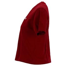 Tommy Hilfiger-T-shirt à logo en coton biologique pour femme-Rouge