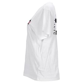 Tommy Hilfiger-T-shirt da donna in cotone organico con logo Box Flag-Bianco