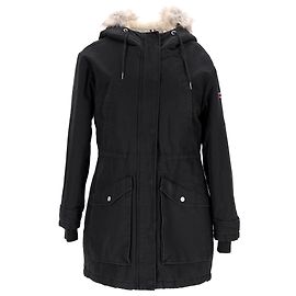 Parka in cotone foderato essenziale da donna Tommy Hilfiger in cotone nero Nero