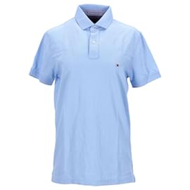Tommy Hilfiger-Polo pur coton pour homme-Bleu,Bleu clair