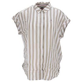 Tommy Hilfiger Gestreiftes Kurzarmhemd für Damen Weiß