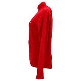 Tommy Hilfiger-Pull zippé en grosse maille pour hommes-Rouge