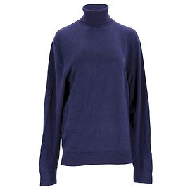 Tommy Hilfiger Mens Cotton Silk Turtleneck Blue