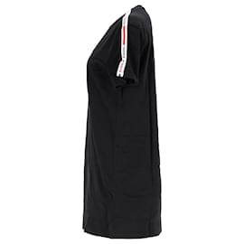 Tommy Hilfiger-Tommy Hilfiger Womens Organic Cotton Logo Tape T Shirt Dress in Black Cotton-Black